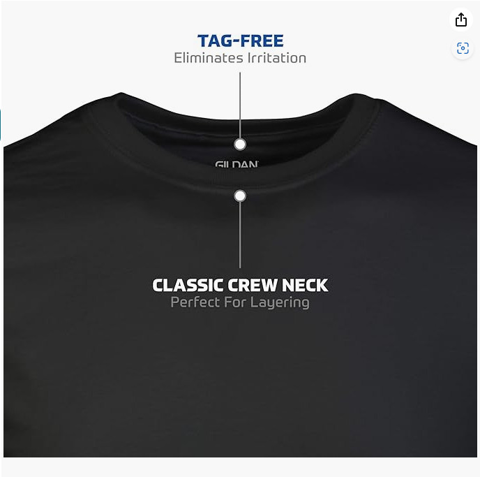 Gildan Men’s Crew T-Shirts, Multipack, Style G1100, Black 100% Cotton Size X-L