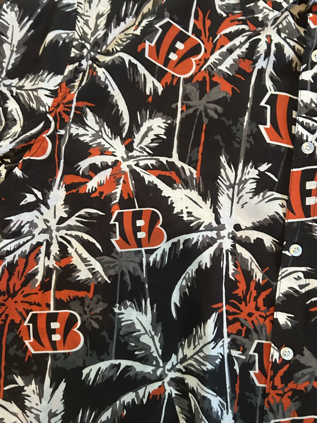 CINCINNATI BENGALS HAWAIIAN SHIRT CLASSIC LOGO VINTAGE STYLE SZ : XXL 2XL