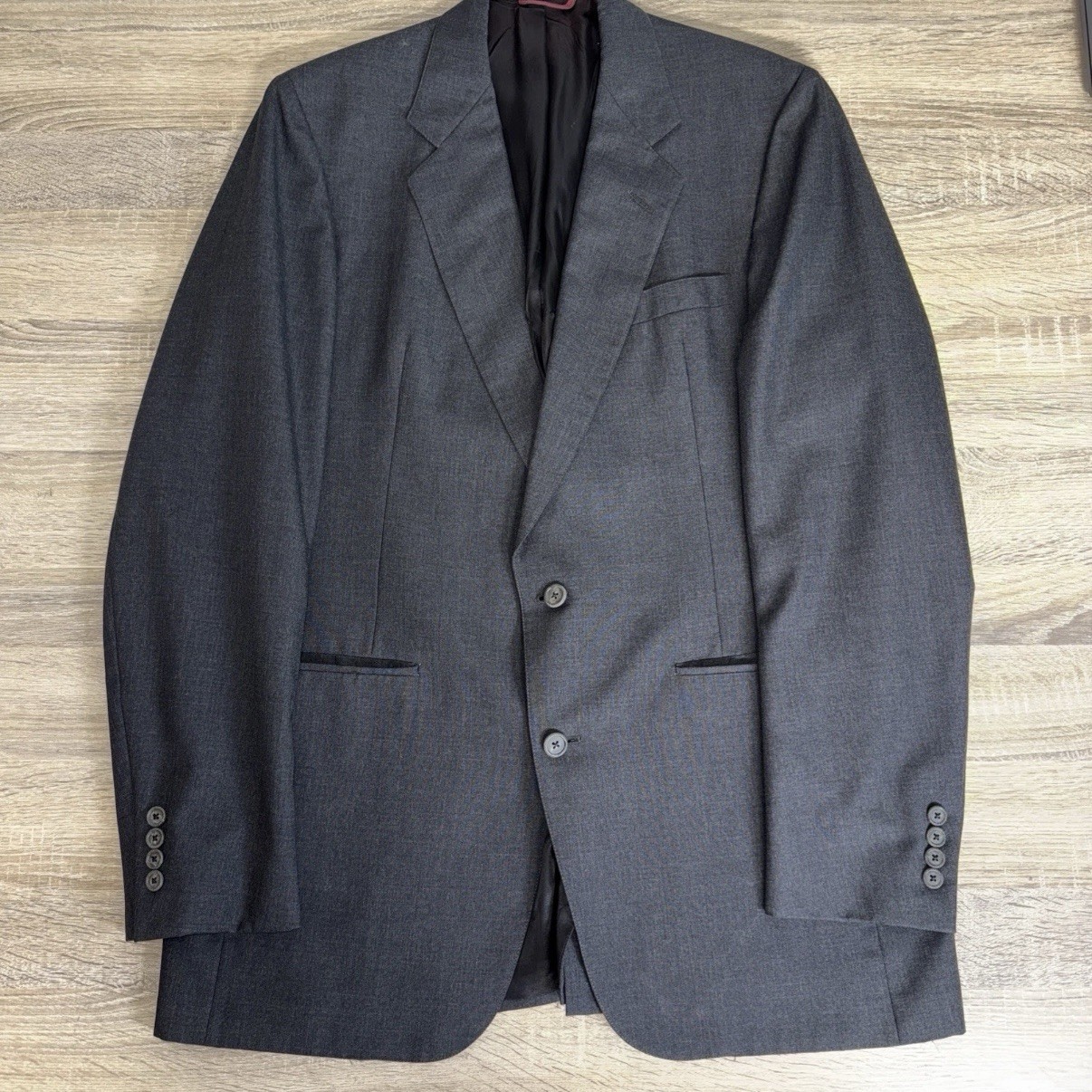 Hart Schaffner Marx Men’s Size 44 Long Blazer Wool Silk Blend Black Suit Jacket