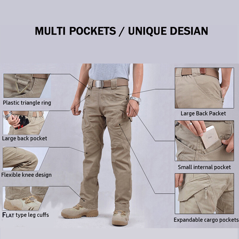 US Tactical Combat Pant Men’s Work Cargo Pants Outdoor Hiking Trousers