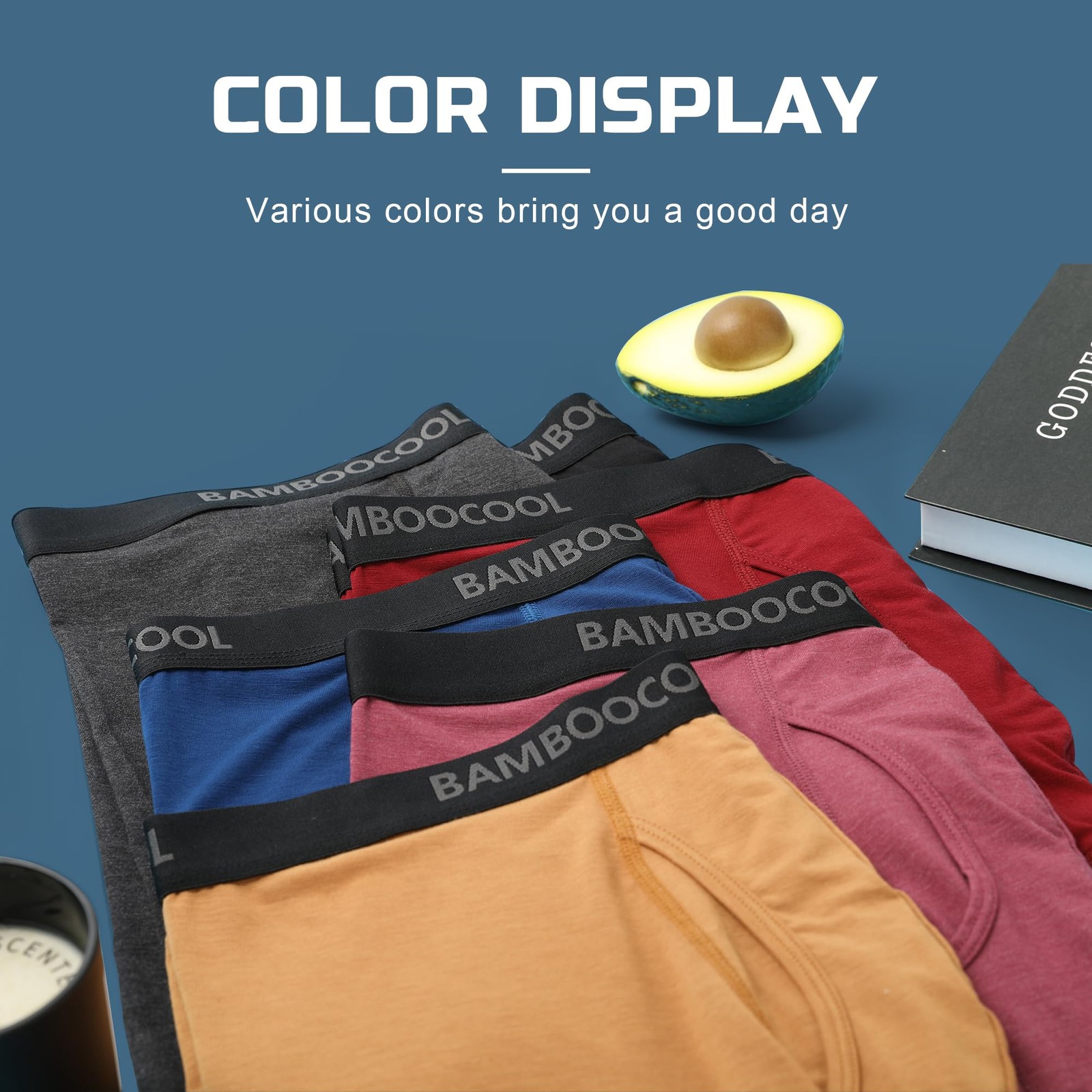 BAMBOO COOL Men’s Underwear Breathable Boxer Medium, 07-multicolor-7d(7 Pack)