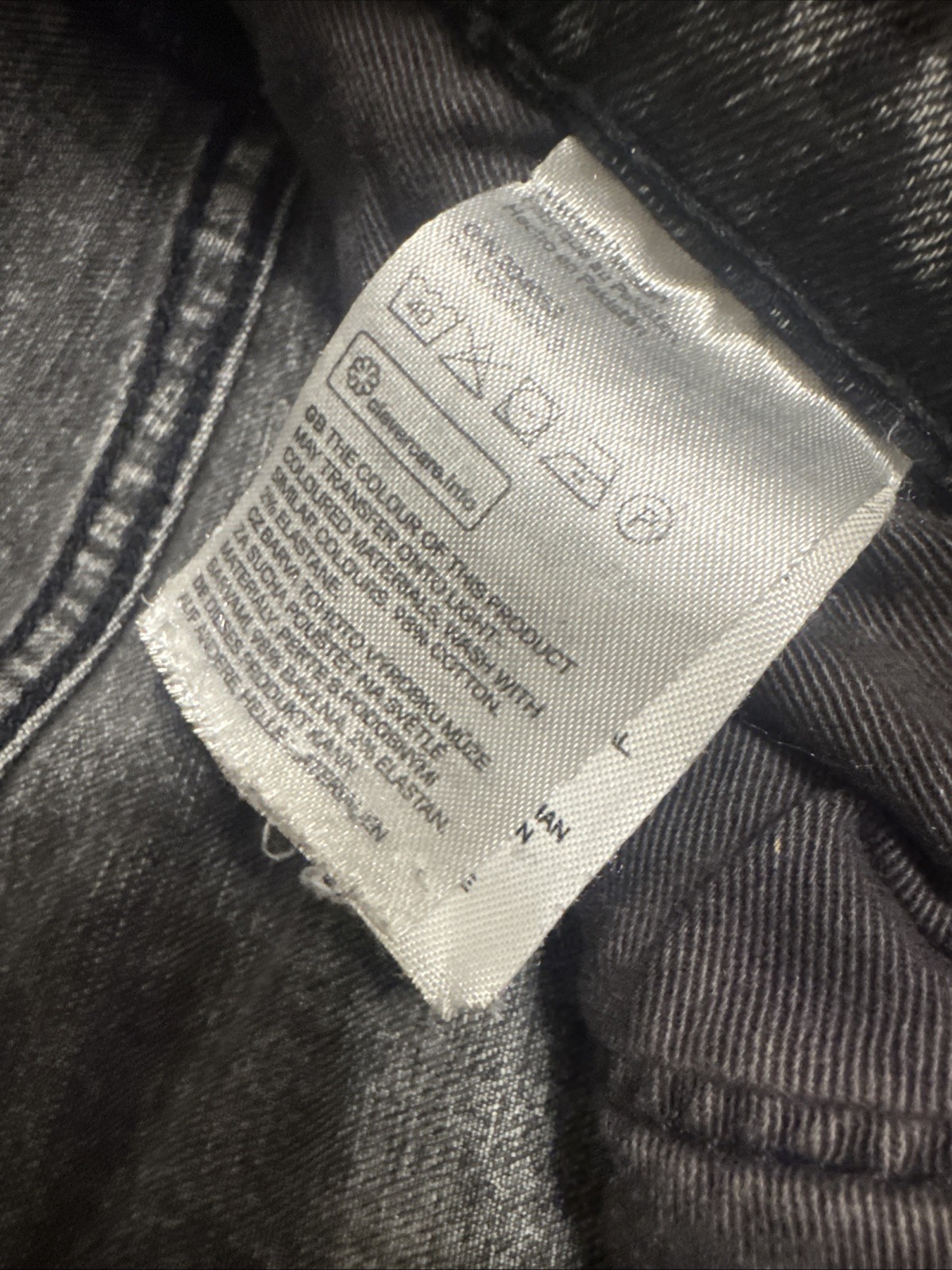 H&M Divided Mens Skinny Biker Jeans Gray Acid Wash Distressed Rip Repair 33
