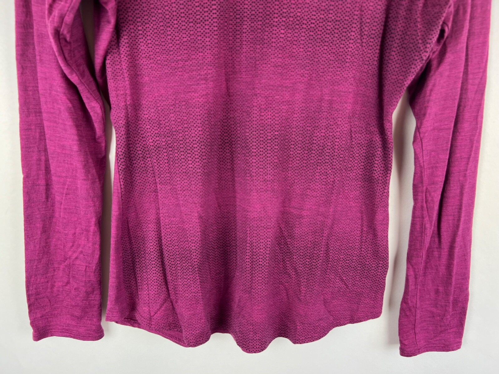 Seg’Ments Women’s Ombre Purple L/S Crew Neck 100% Merino Wool Pullover Small S