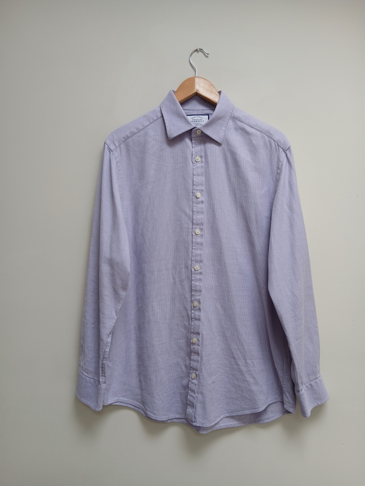 Charles Tyrwhitt Men’s Shirt 16″ Collar Purple Lilac Extra Slim Fit Barrel Cuff