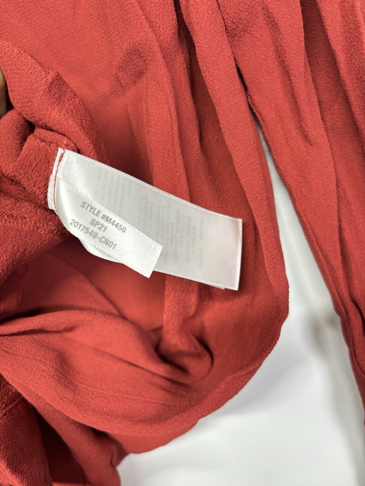 Madewell Red V-Neck Button Front Long Sleeve Shift Short Dress Viscose M