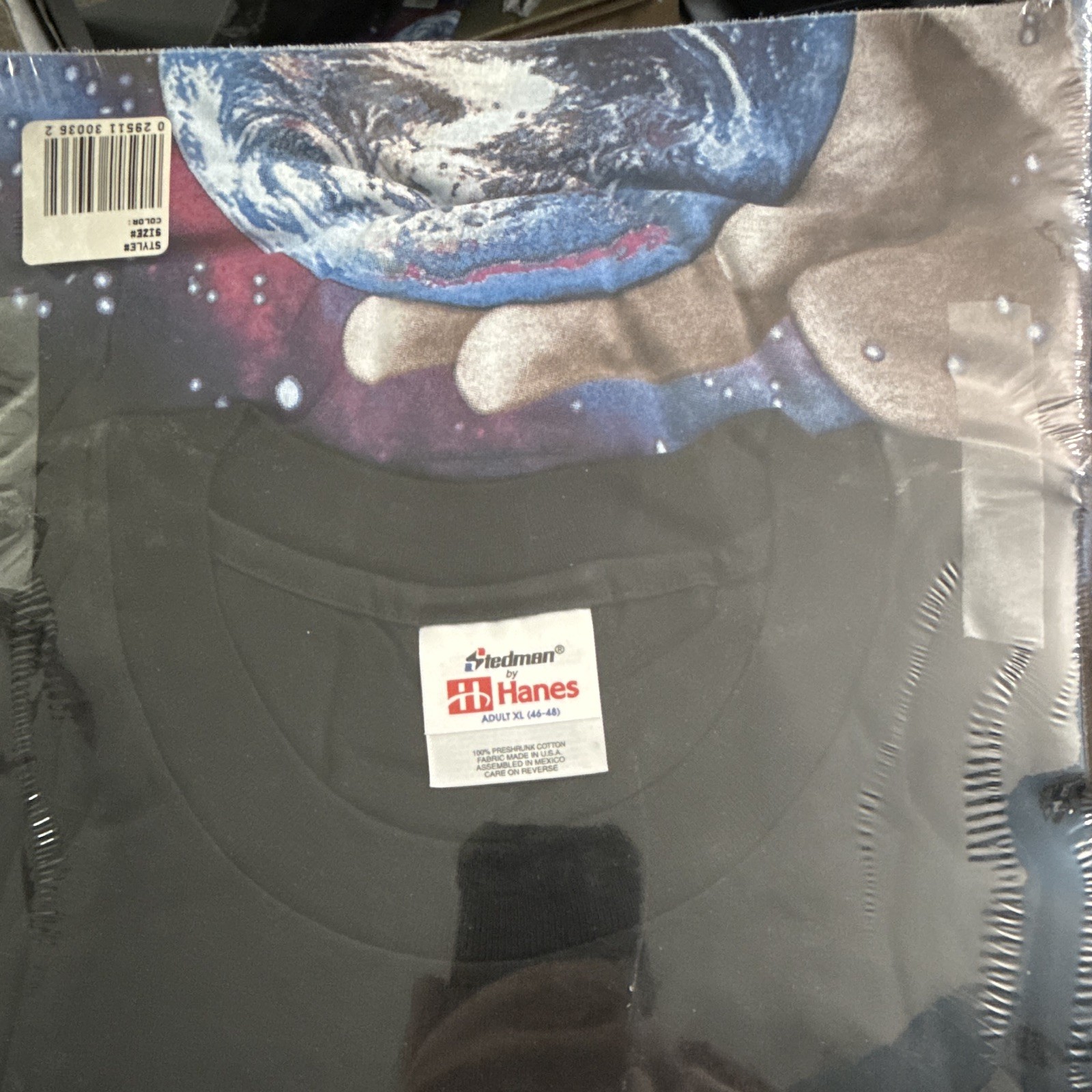 Hanes Steadman Jerry Garcia Grateful Dead Space Graphic Tee XL Black Preshrunk