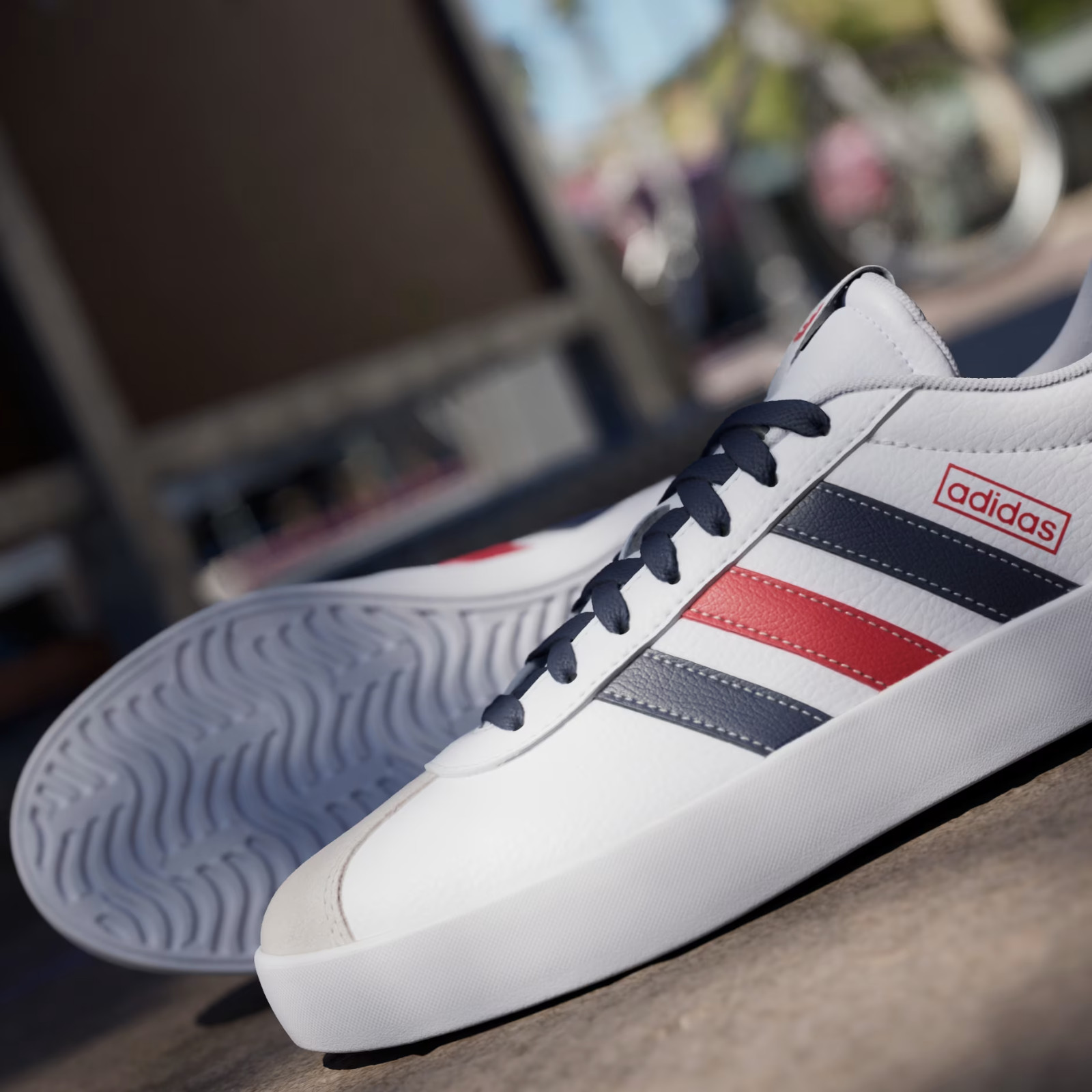 Adidas Men’s VL Court 3.0 ‘White Navy Scarlet’ Shoes IF4465