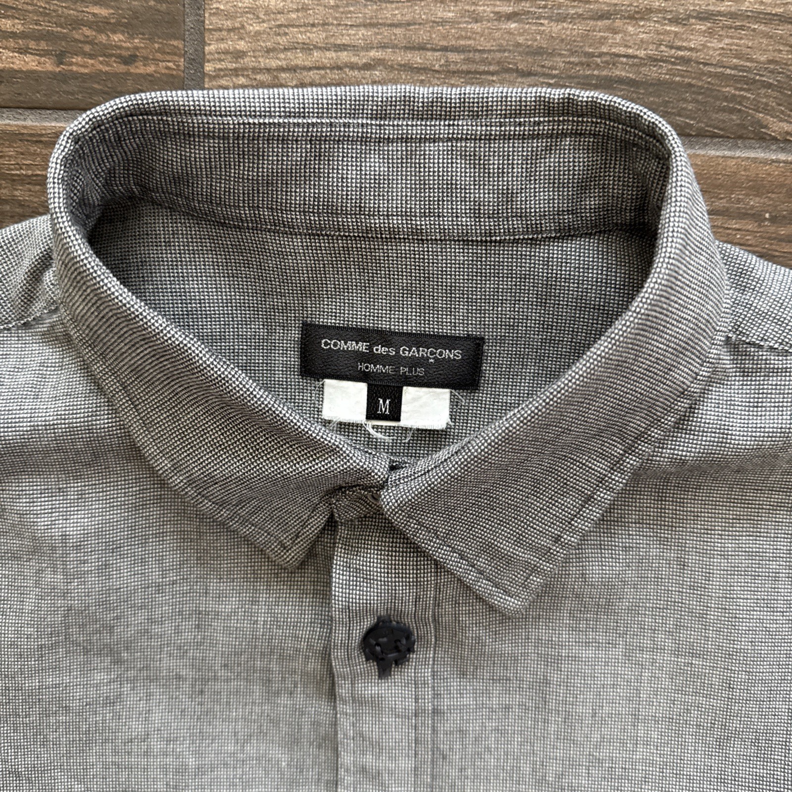 Comme des Garcons Homme Plus Shirt Men Medium Gray Wool Silk Made in Japan