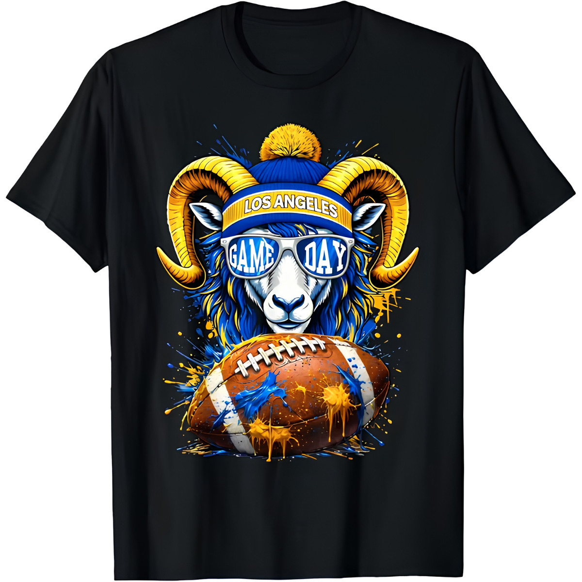 Ram with Beanie and Sunglasses Game Day Men Women T-Shirt