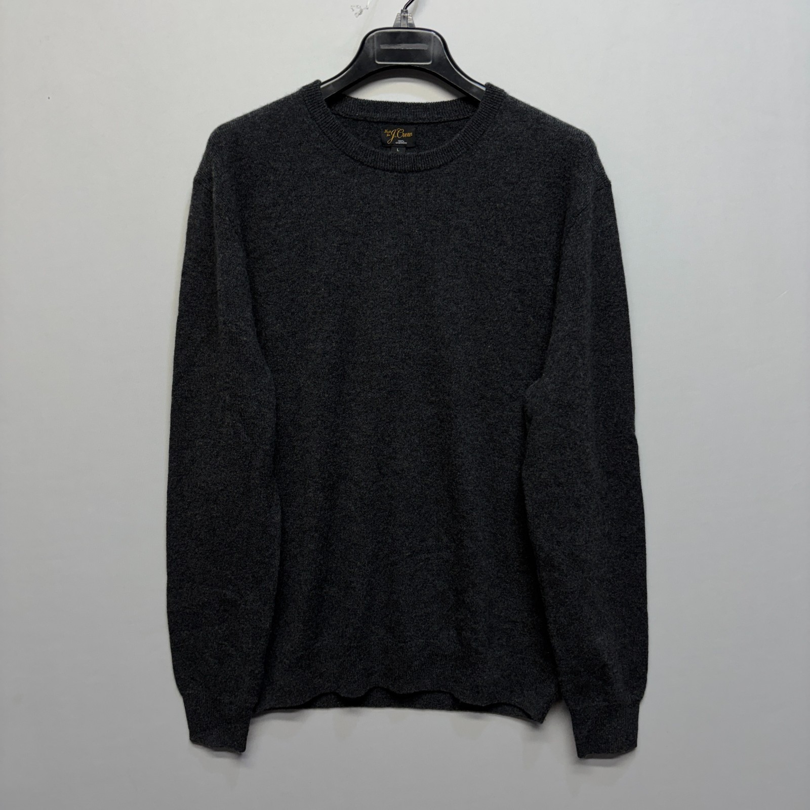 J. Crew Men 100% Cashmere Pullover Sweater Size Large SP24 Gray D108 -24