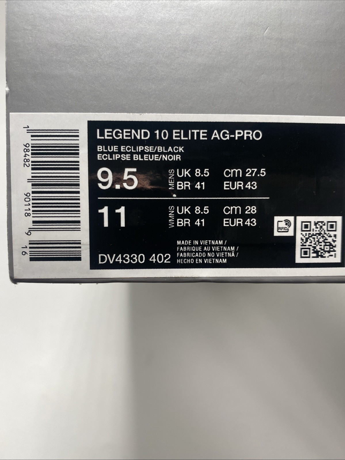 Nike Legend 10 Elite AG-Pro Blue Eclipse Black (DV4330 402) Men’s Size 9.5