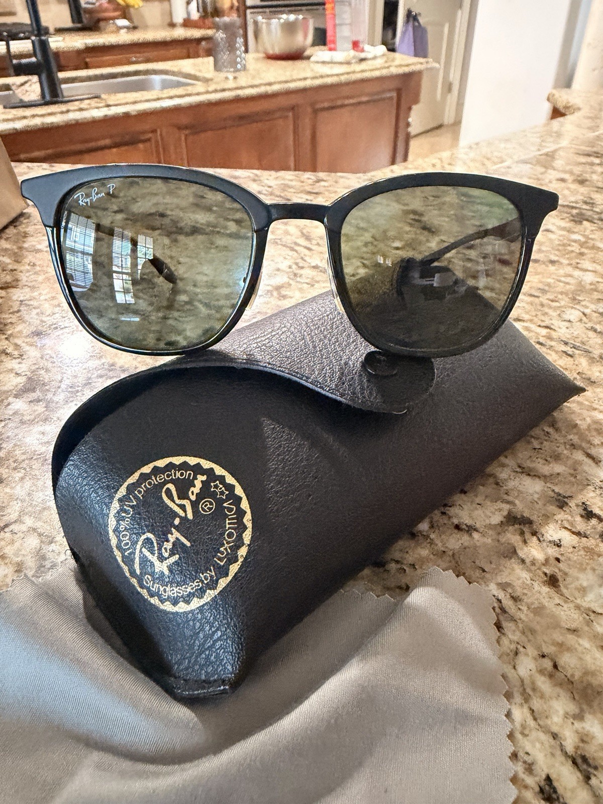 Ray-Ban RB 4274 Square Polarized Sunglasses Black Frame