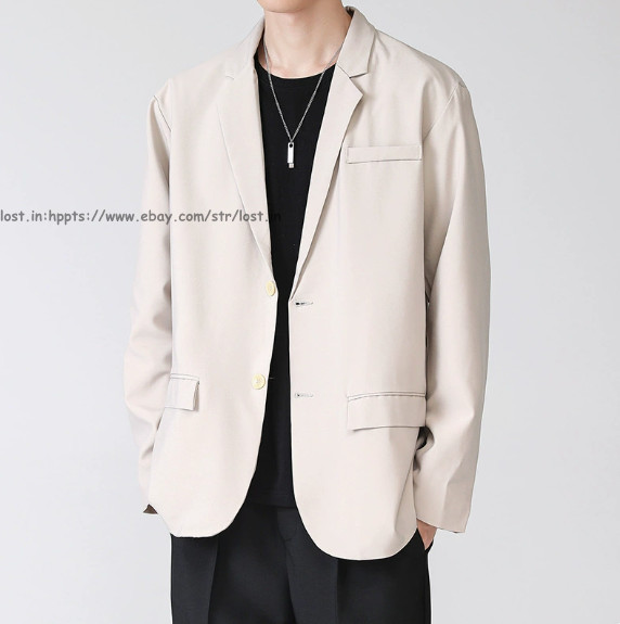 Men Slim Fit Casual Button Blazer Summer Thin Casual Suit Jacket Business Coats