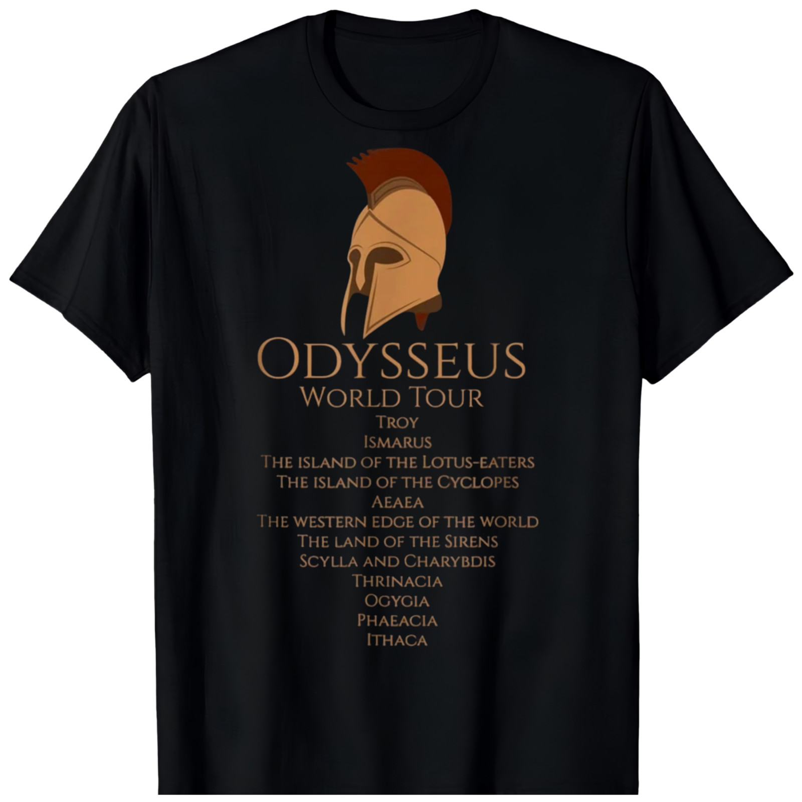 Ulysses World Tour – Ancient Greek Epic Mythlogy BLACK T-Shirt 0608