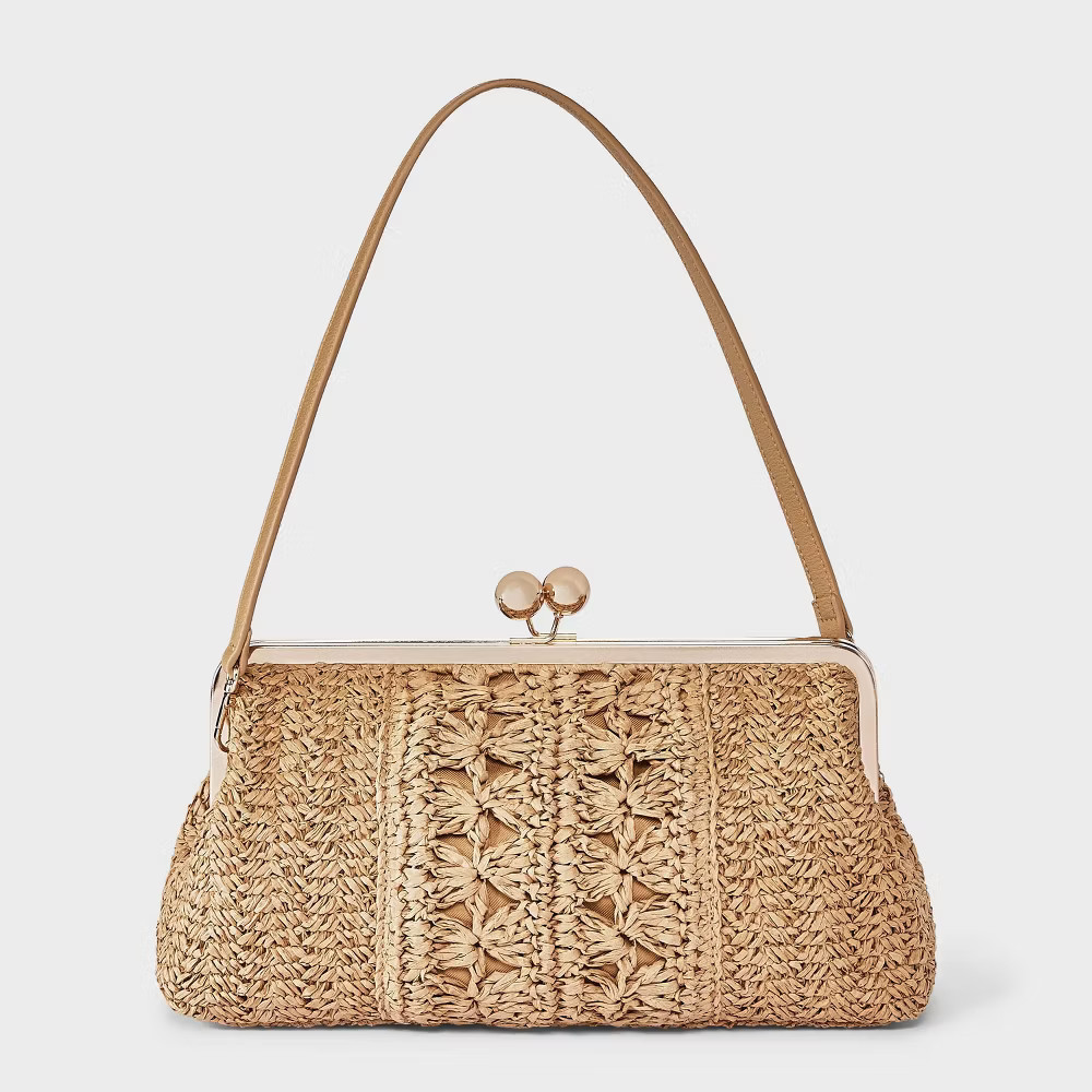 Straw Kiss Lock Clutch Bag – A New Day Natural