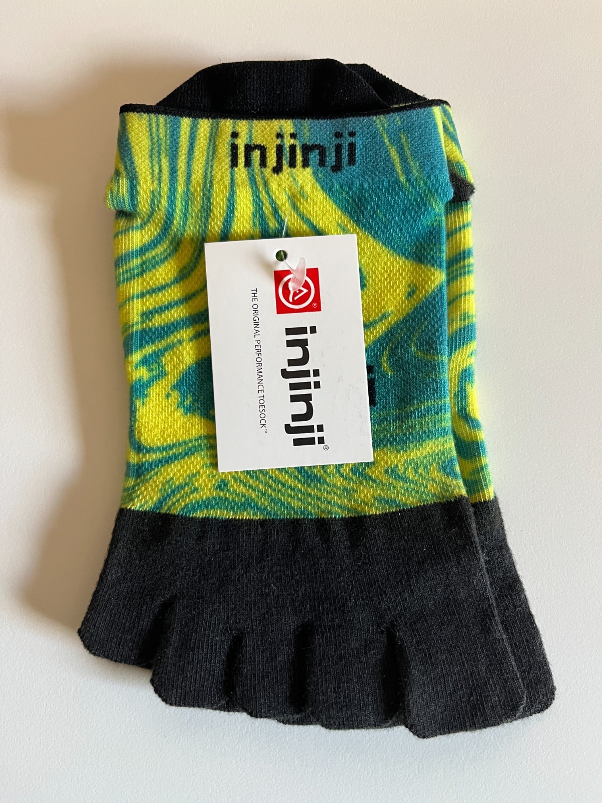 Injinji Spectrum Run Lightweight No‑Show Marble Spectrum Toesocks Socks Medium