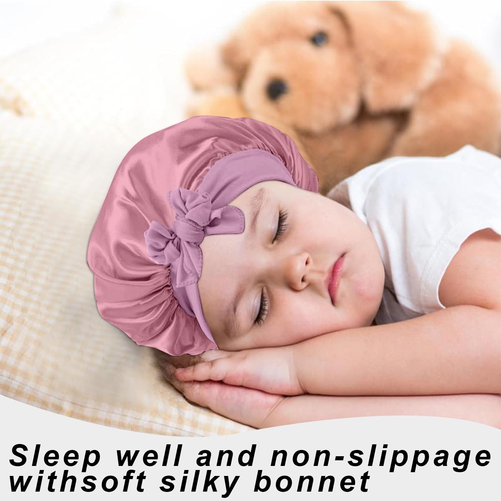 3 Pack Kids Silk Satin Bonnets Toddler Caps for Sleeping Curly Hair Boys Girls..