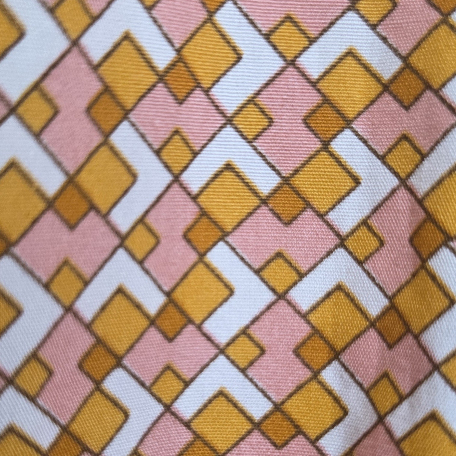 Lands’ End Long Sleeve Peach Orange Geometric Button Up Blouse SZ 18 Office