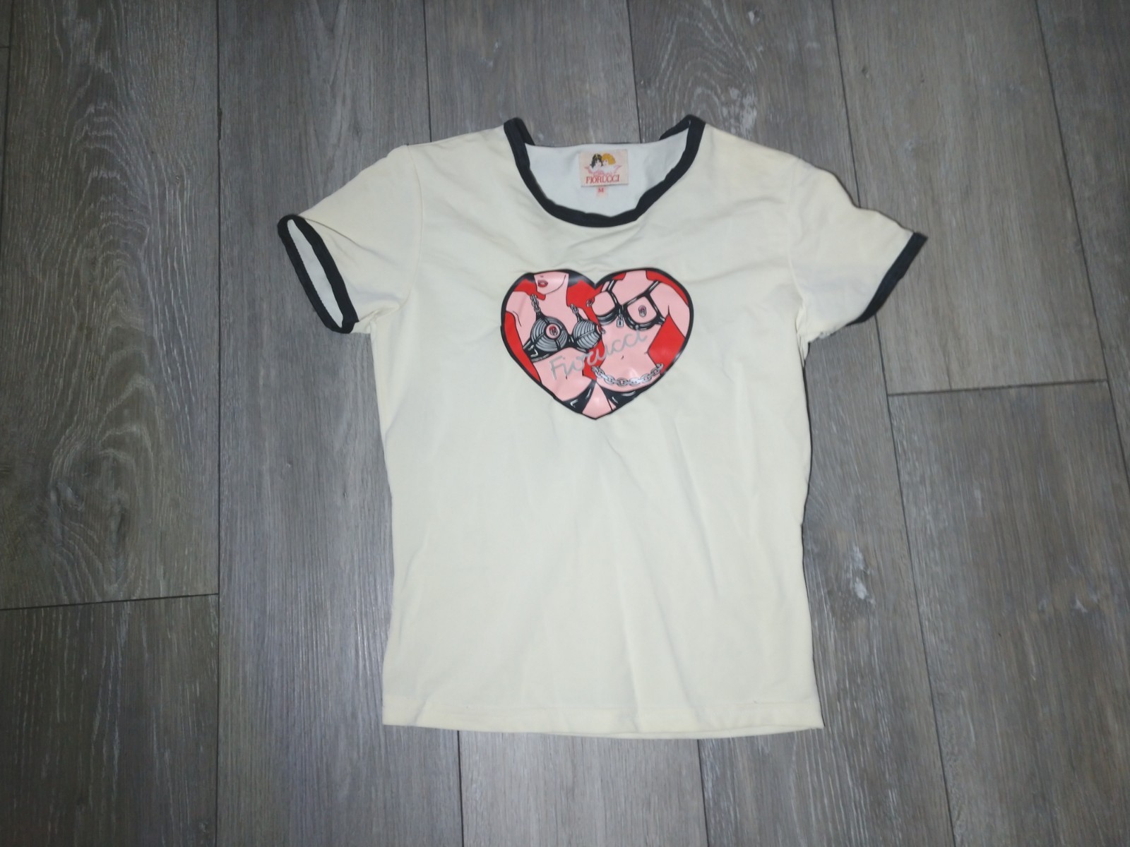 Vintage Women’s Fiorucci BDSM Heart Medium White T-shirt