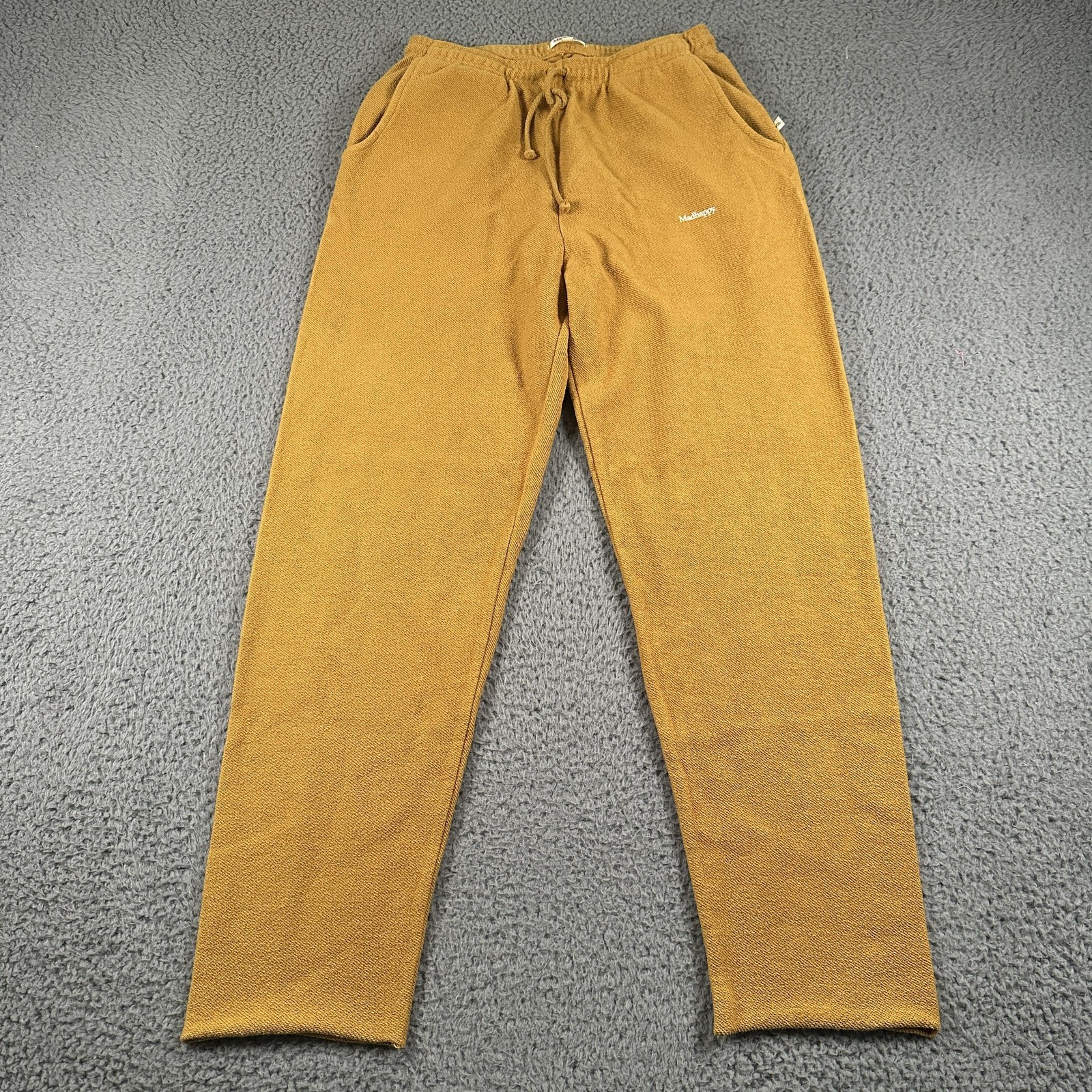 Madhappy French Terry Sweatpants Womens S Yellow Tapered Drawstring Lounge