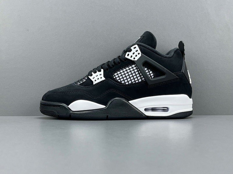 Men’s 🚀 FQ8138-001 Air Jordan 4 Retro White Black Shoes US Size