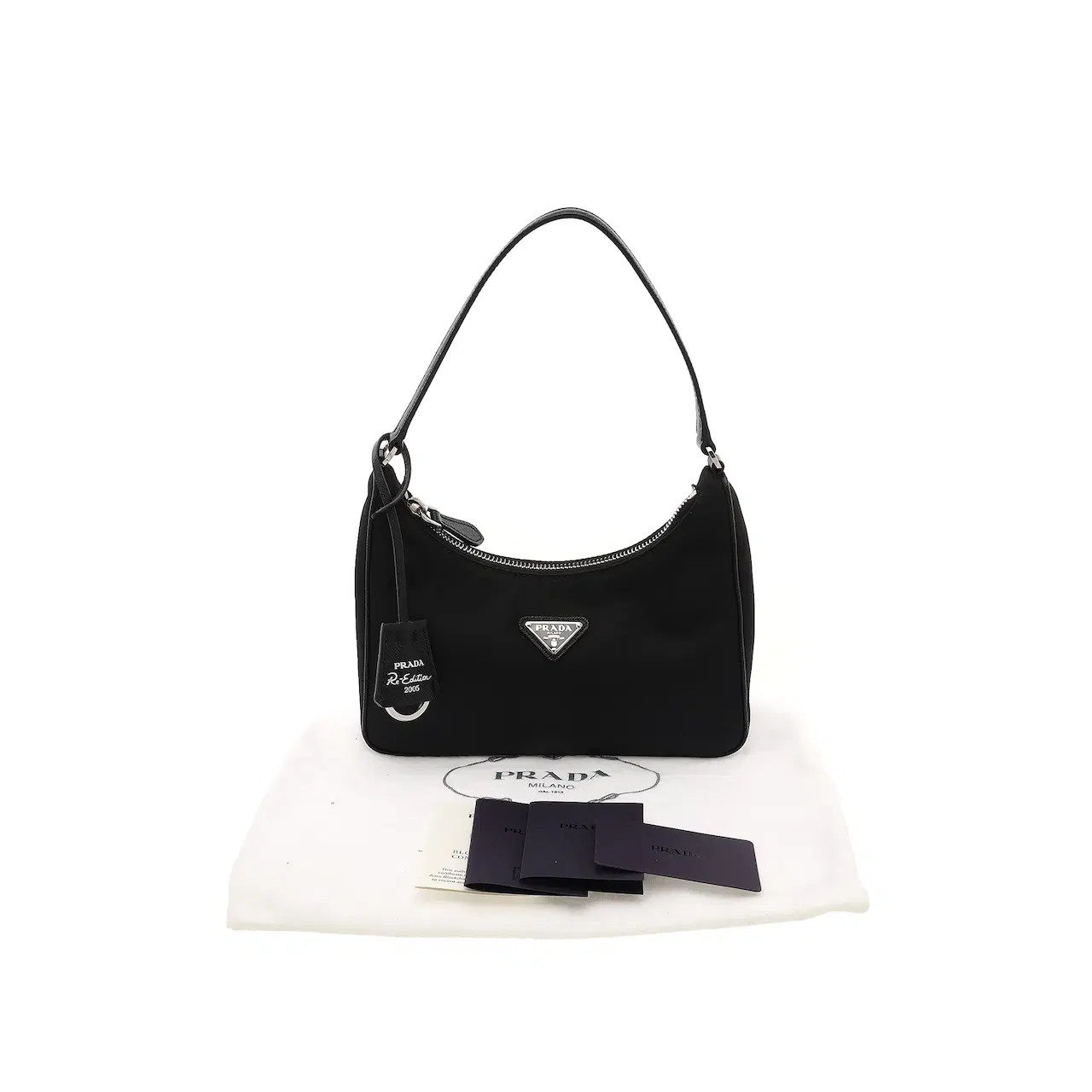 Prada Reedition 2005 Sapian & Li Nylon Hobo Bag Black 1NE204