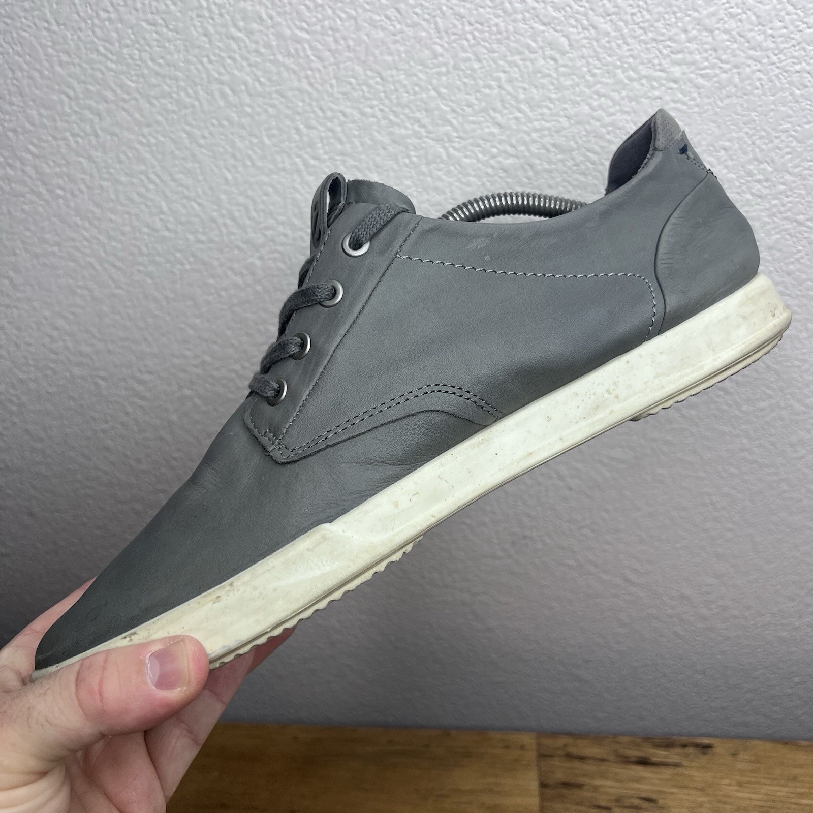 Ecco Shoes Mens 9 Collin 2.0 CVO Gray Leather Lace Up Sneakers
