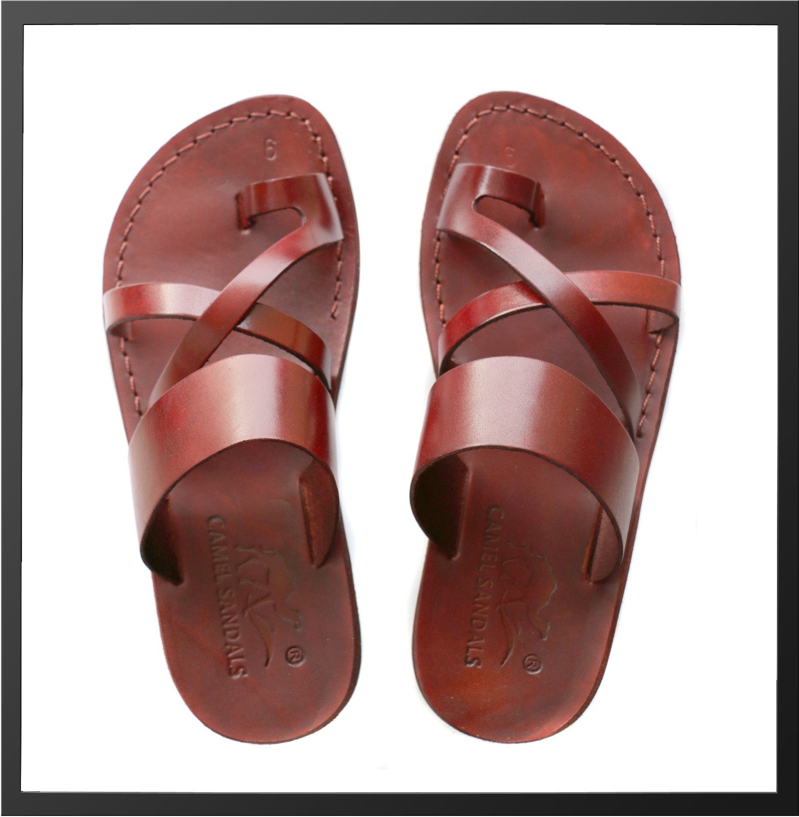 Brown Leather Roman Gladiator Jesus Sandals Strap Handmade US 5-16 EU 36-50