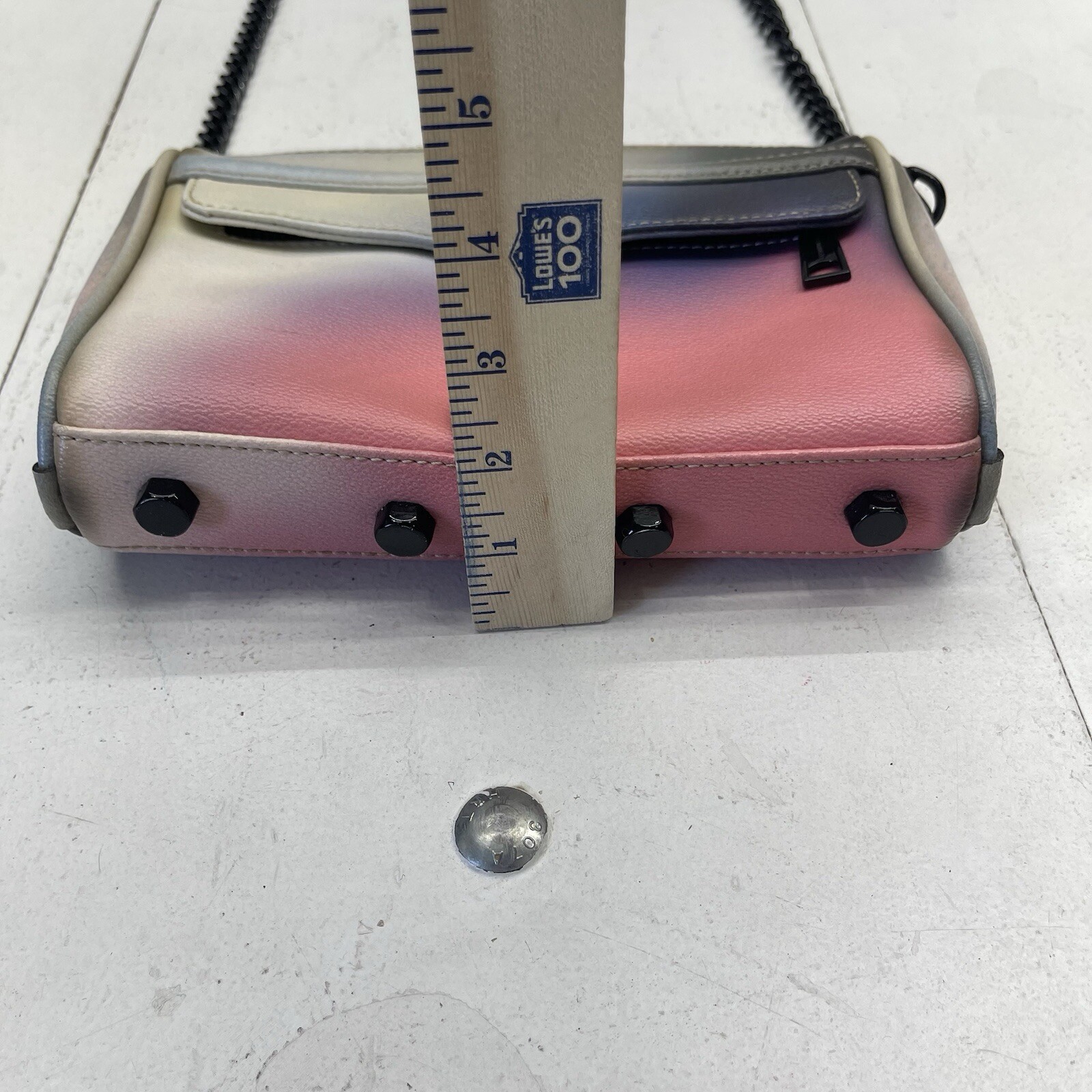 Rebecca Minkoff Mini Mac Pink Blue Graffiti Chain Crossbody Purse