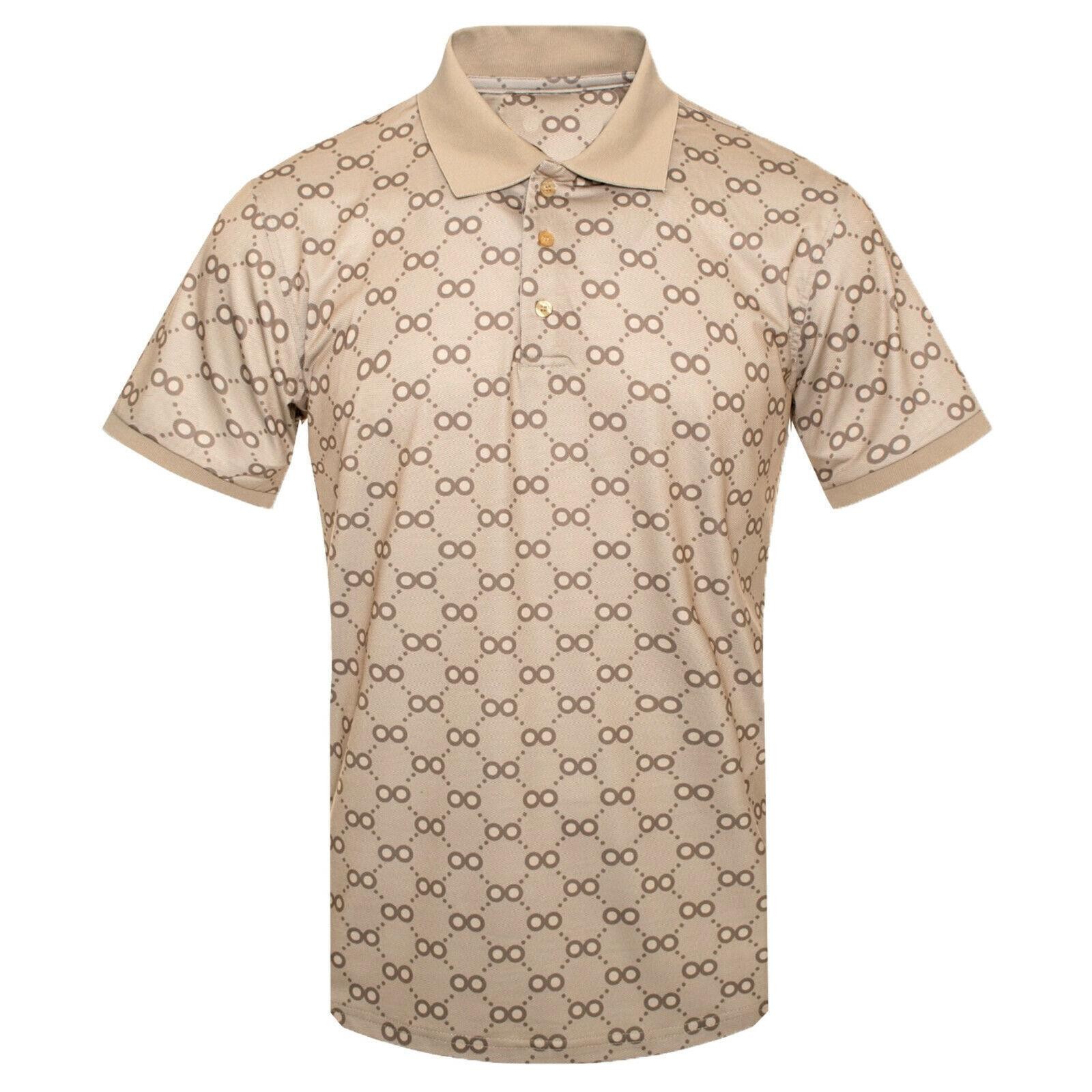 Mens Polo Shirt Luxury Body Print Logo Designs Stretch NEW Casual Dress Golf