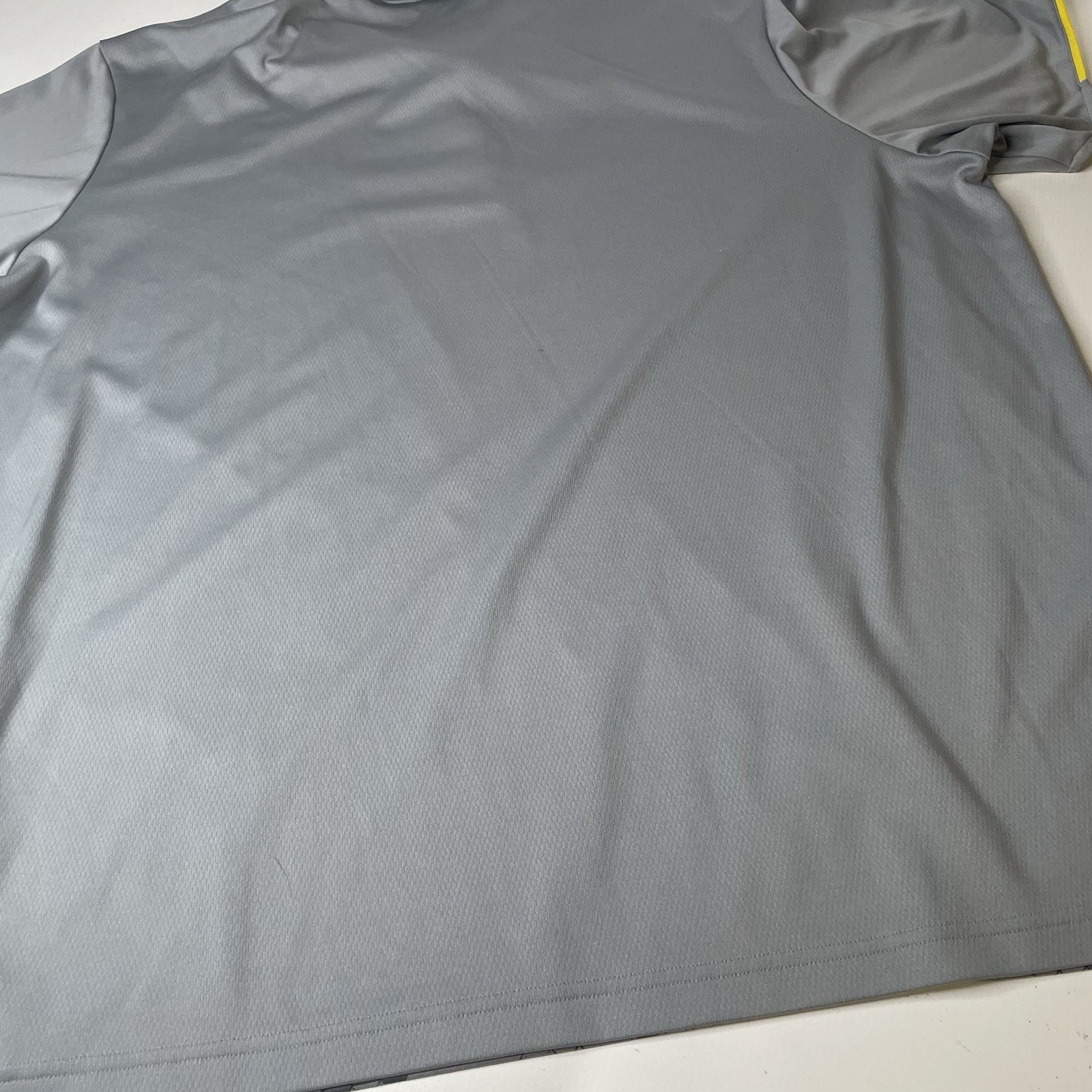 adidas ClimaCool Men’s Polo Shirt 2XL Big & Tall Gray/Yellow Geometric Logo