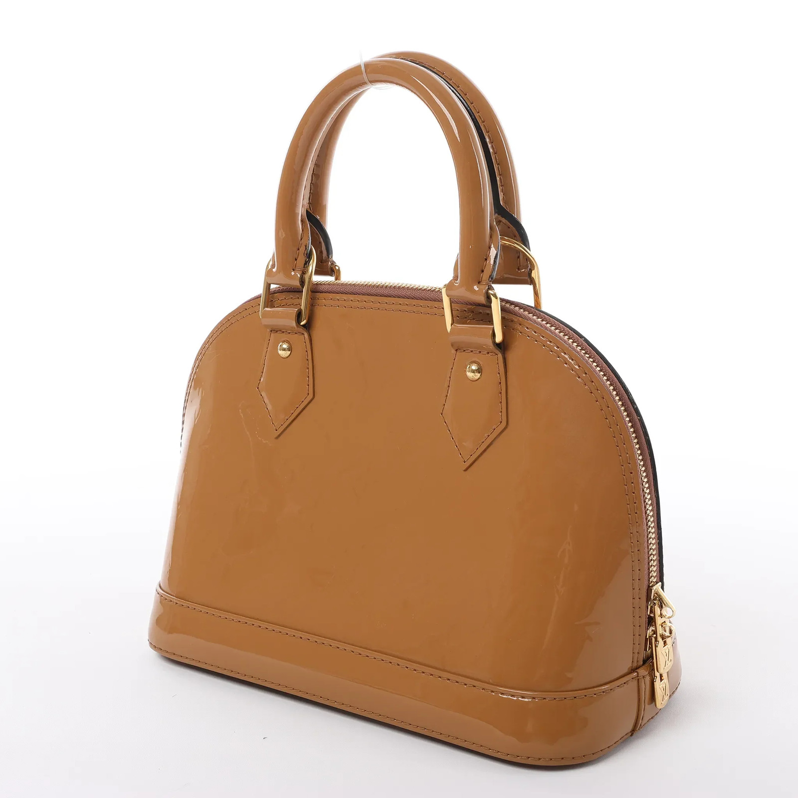 Louis Vuitton Alma BB Monogram Vernis 2Way Handbag in Brown M91585