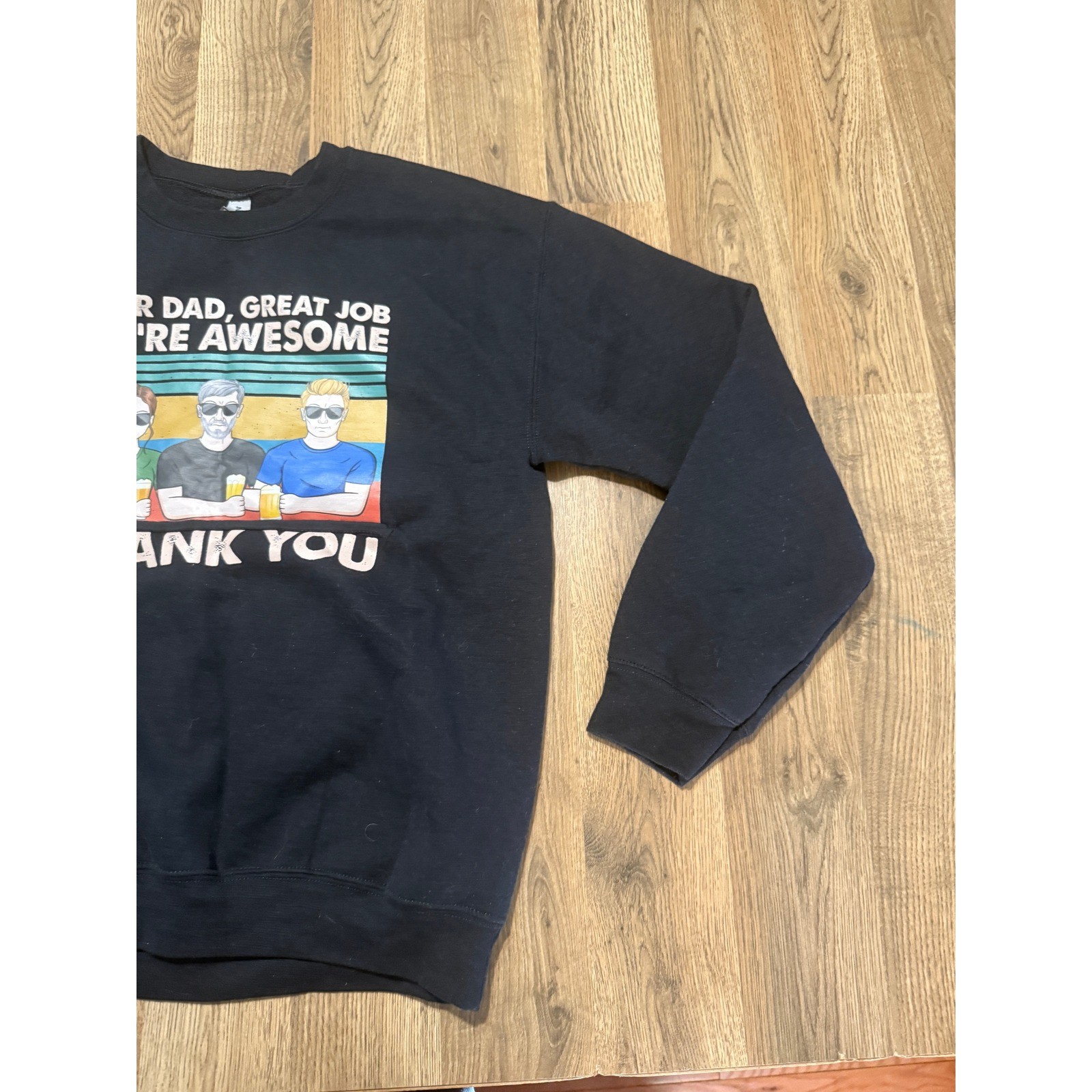 Gildan Sweatshirt Mens Medium Black Adult Dear Dad Great Job Graphic Excellent