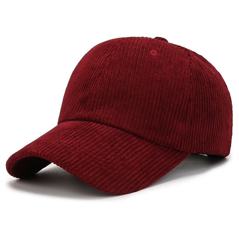 Corduroy Baseball Cap Cord Hat Adjustable Curved Visor Blank Solid Plain Unisex