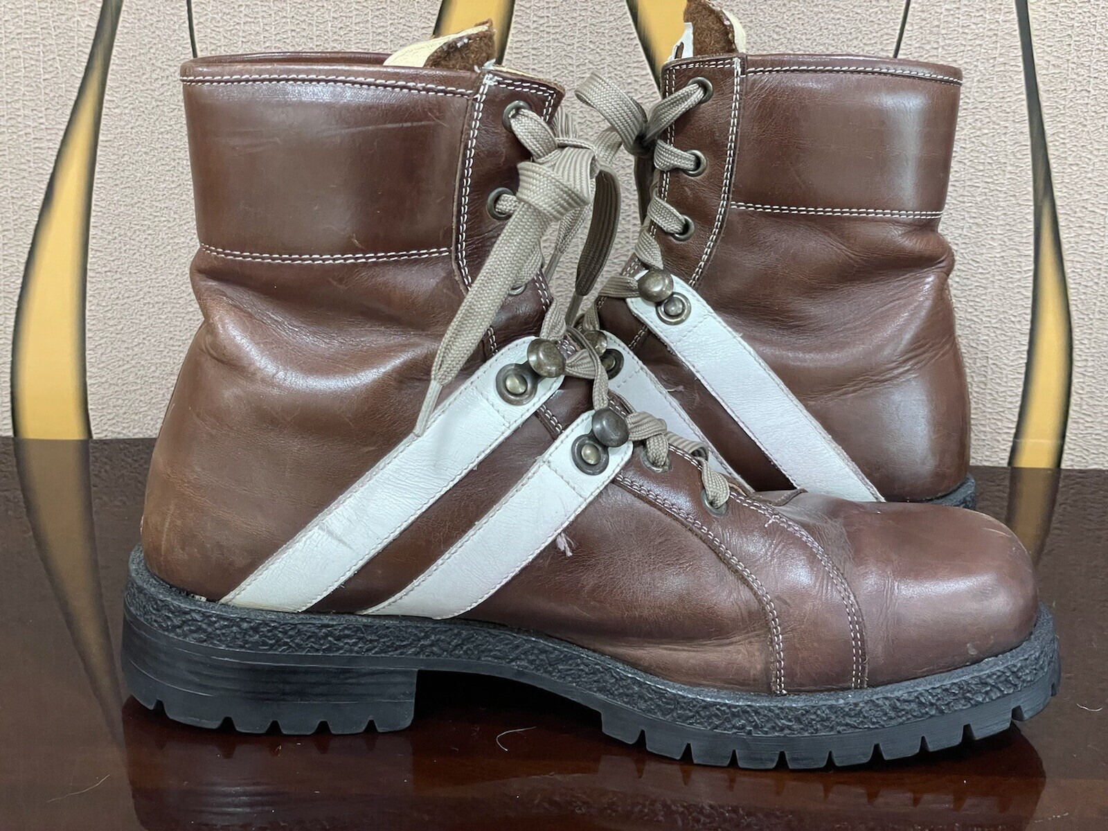 Cesare Paciotti Heroes Lace Up Leather Work Boots Mens Size 9 #A52