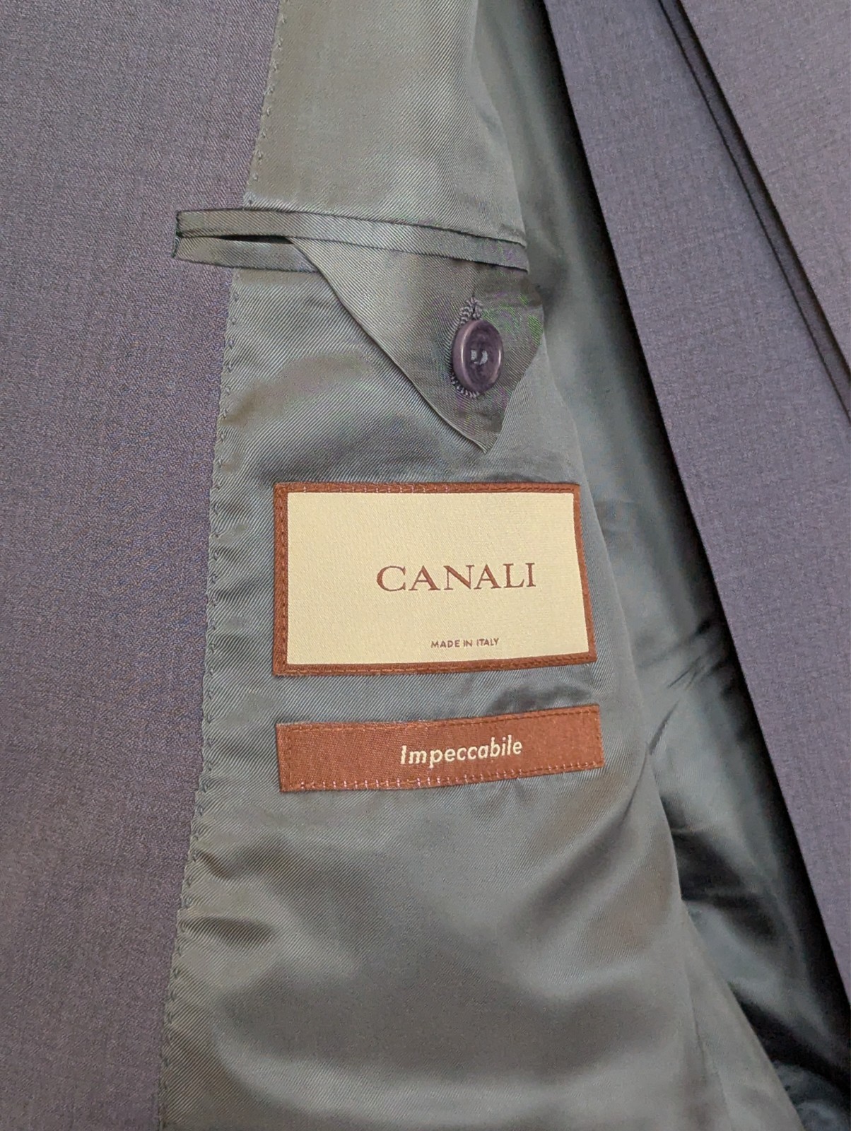CANALI Impeccabile 100% Wool Suit , Model 15280, Mid Blue, Size 48 L (58 EU) NEW