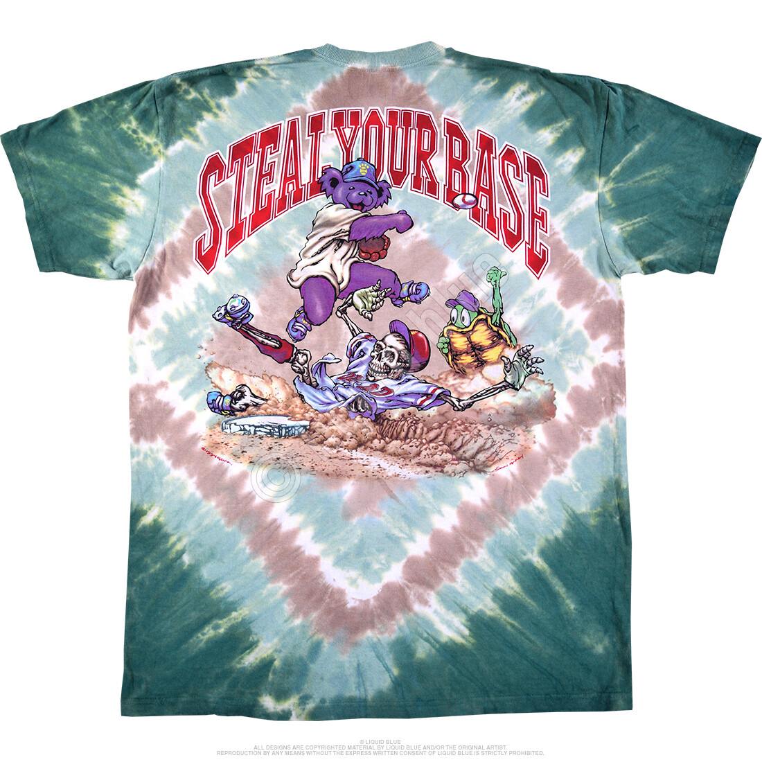 GRATEFUL DEAD-SPRING TRAINING-BEARS,TERAPIN-TIE DYE T-SHIRT S,M,L,XL,XXL Garcia