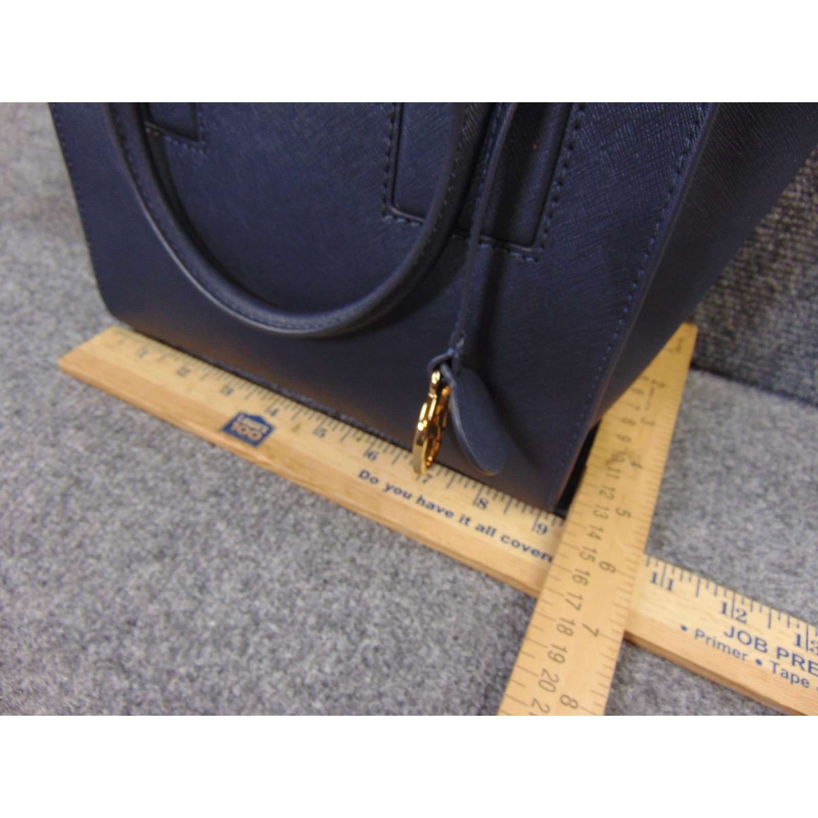 Michael Kors Savannah Satchel Navy Blue Saffiano Leather Crossbody 38F7GEYS2L