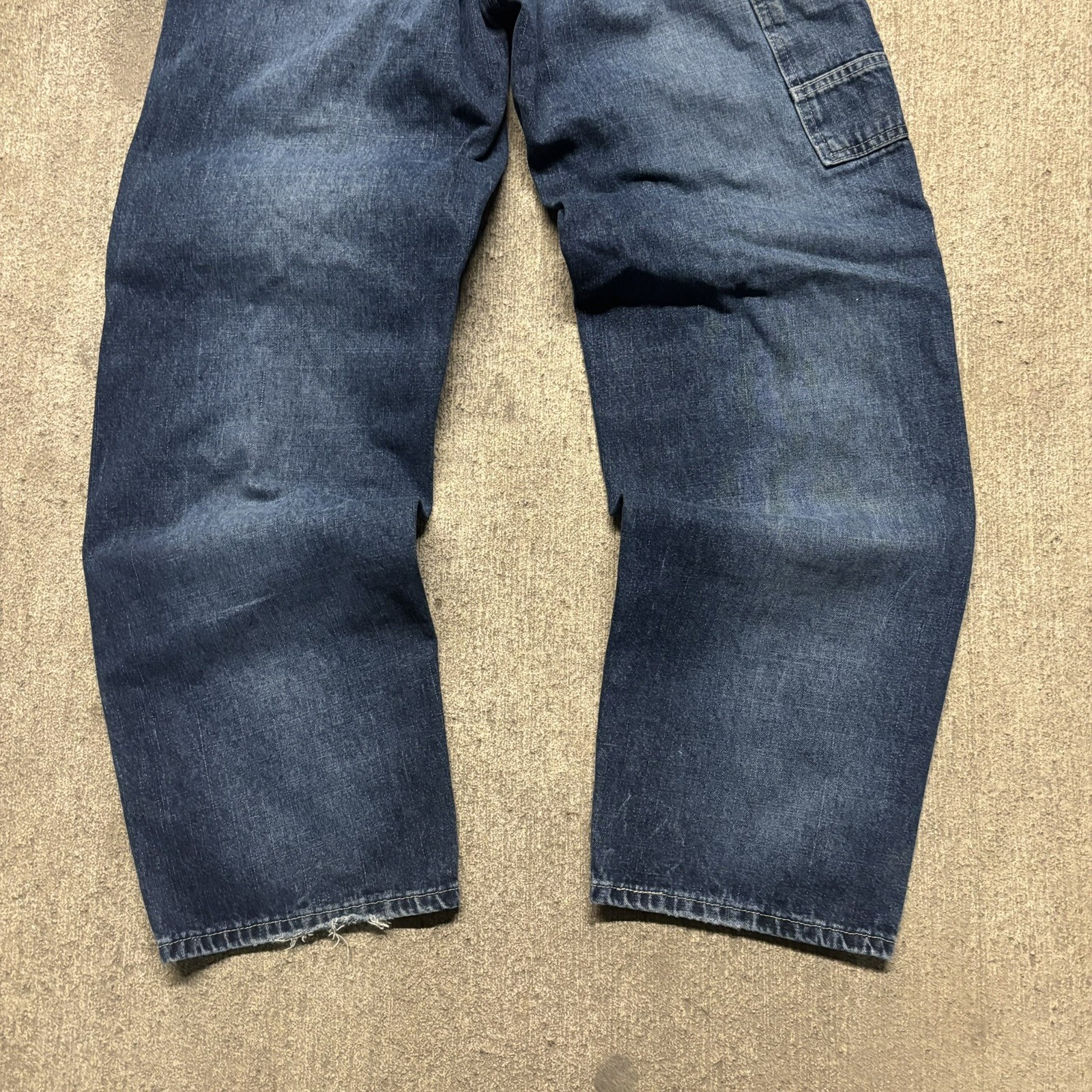 Vintage Lee Workwear Blue Carpenter Jeans High Waisted Wide Leg 26 90s Utility