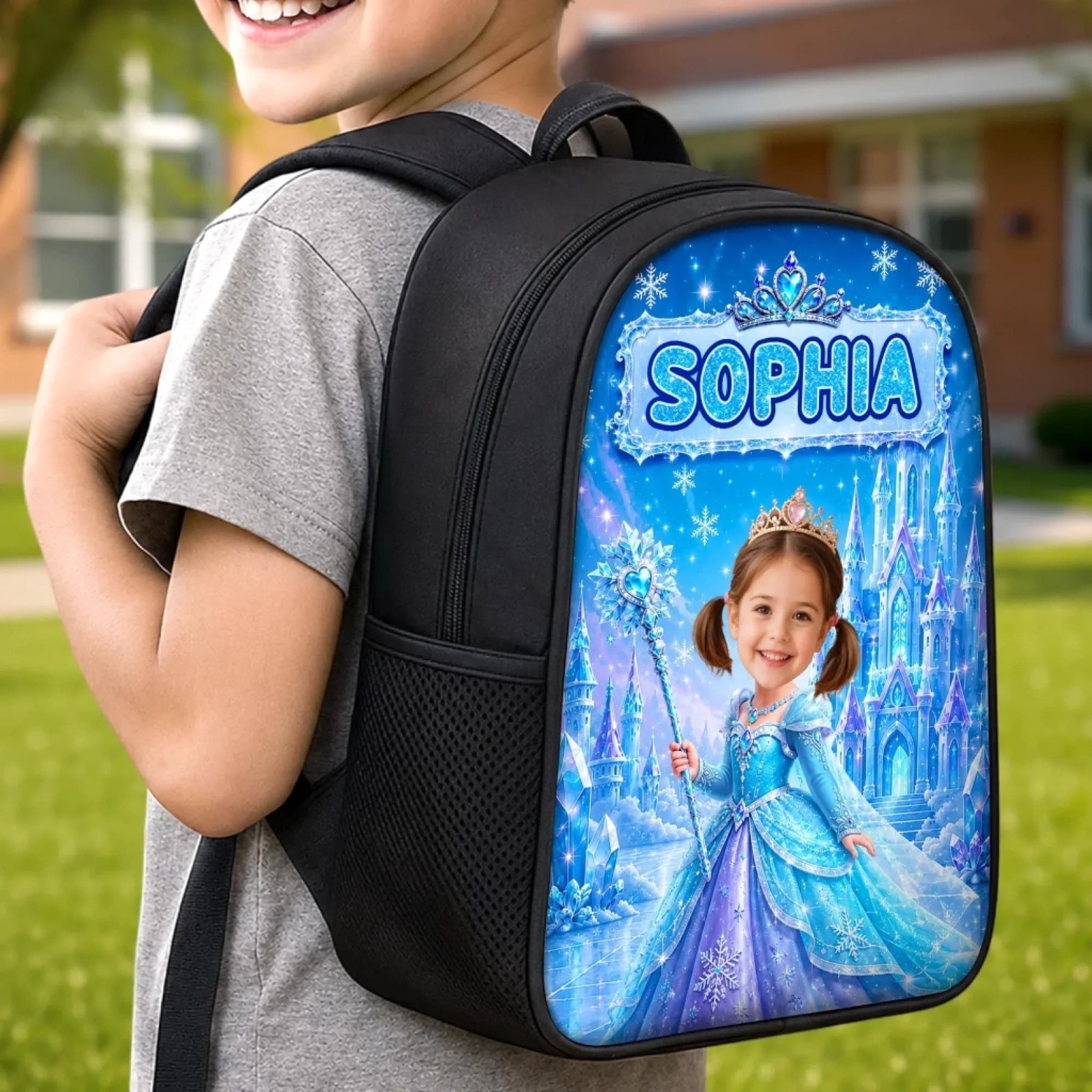 Custom Photo Princess Backpack, Personalized Kids School Bag,Back to School Gift