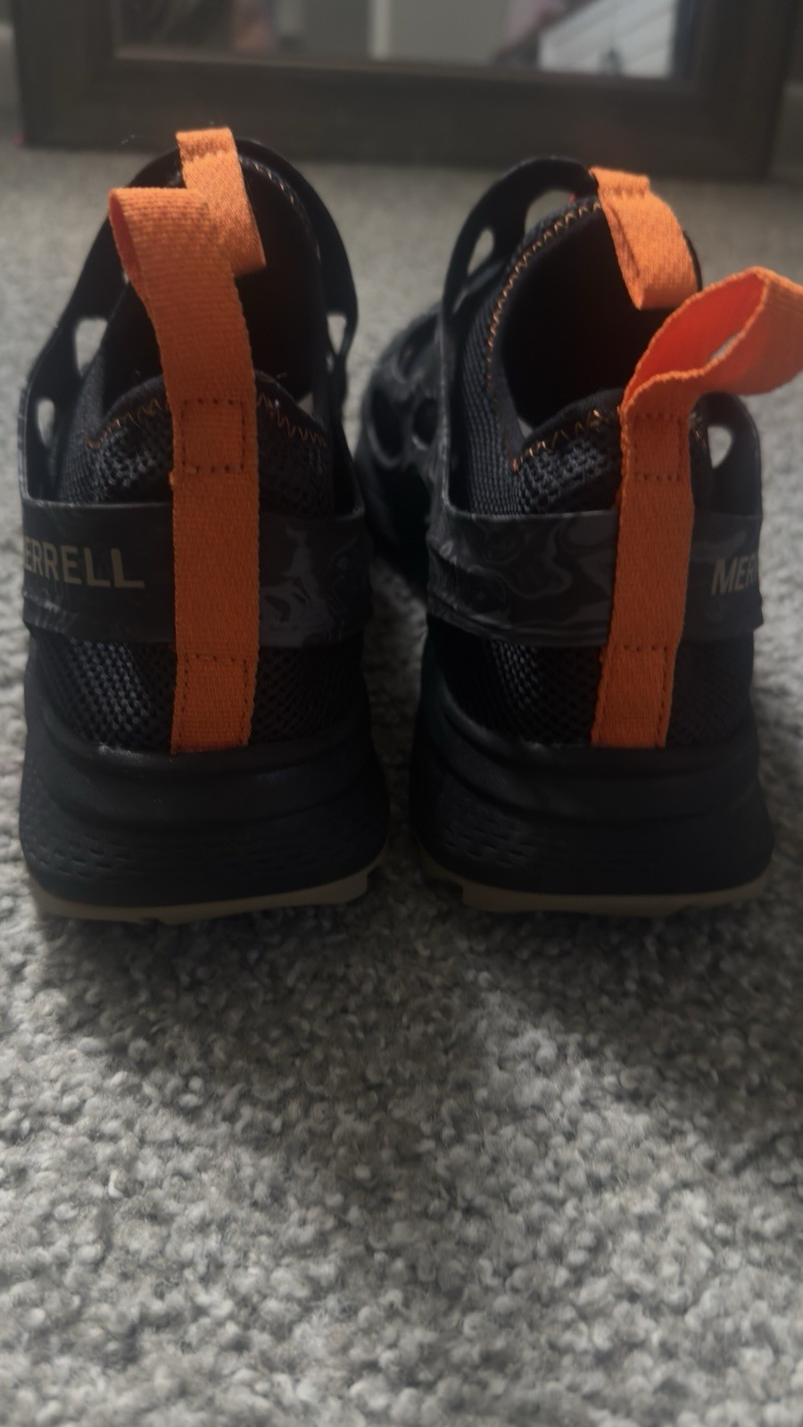 Merrell Slip-On Men’s Athletic Sneakers Black Orange Low Top Solid