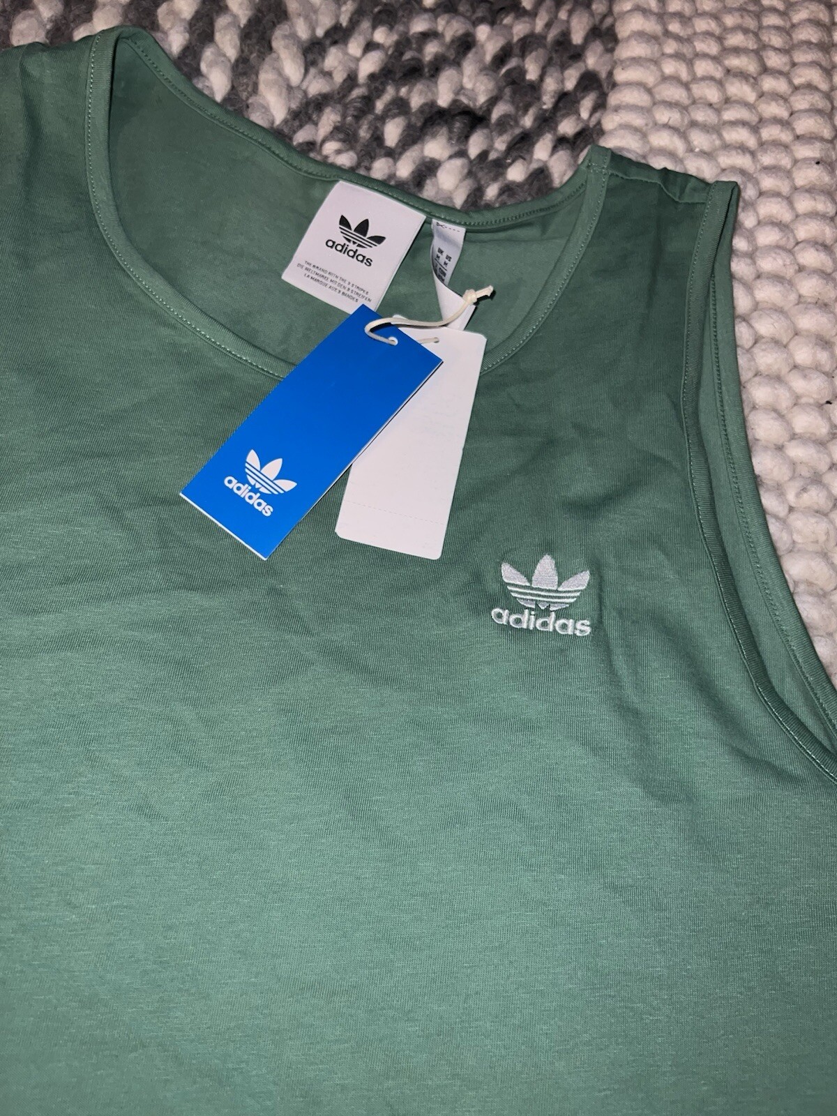 NWT Adidas Original Trefoil Essential Tank Top Green Sz XS-2XL JF6601
