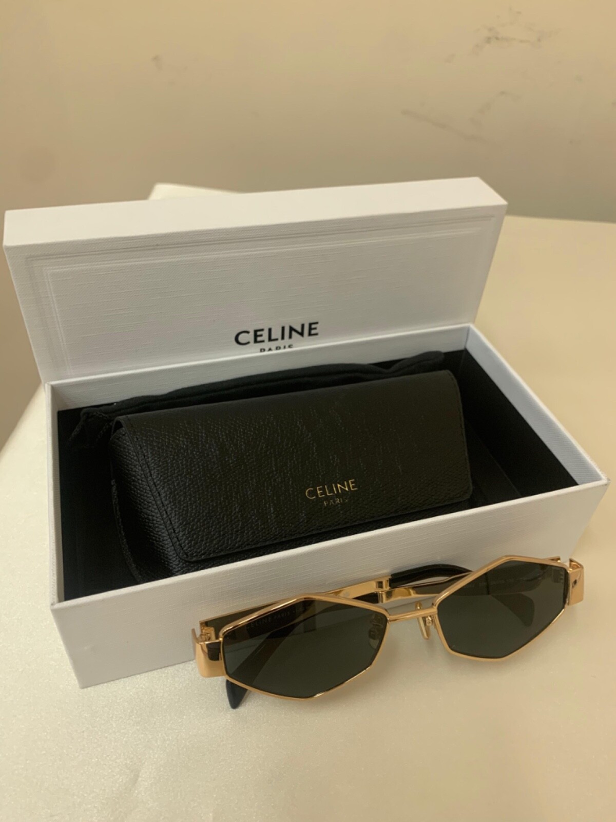 celine sunglasses Triomphe Gold Metal fram