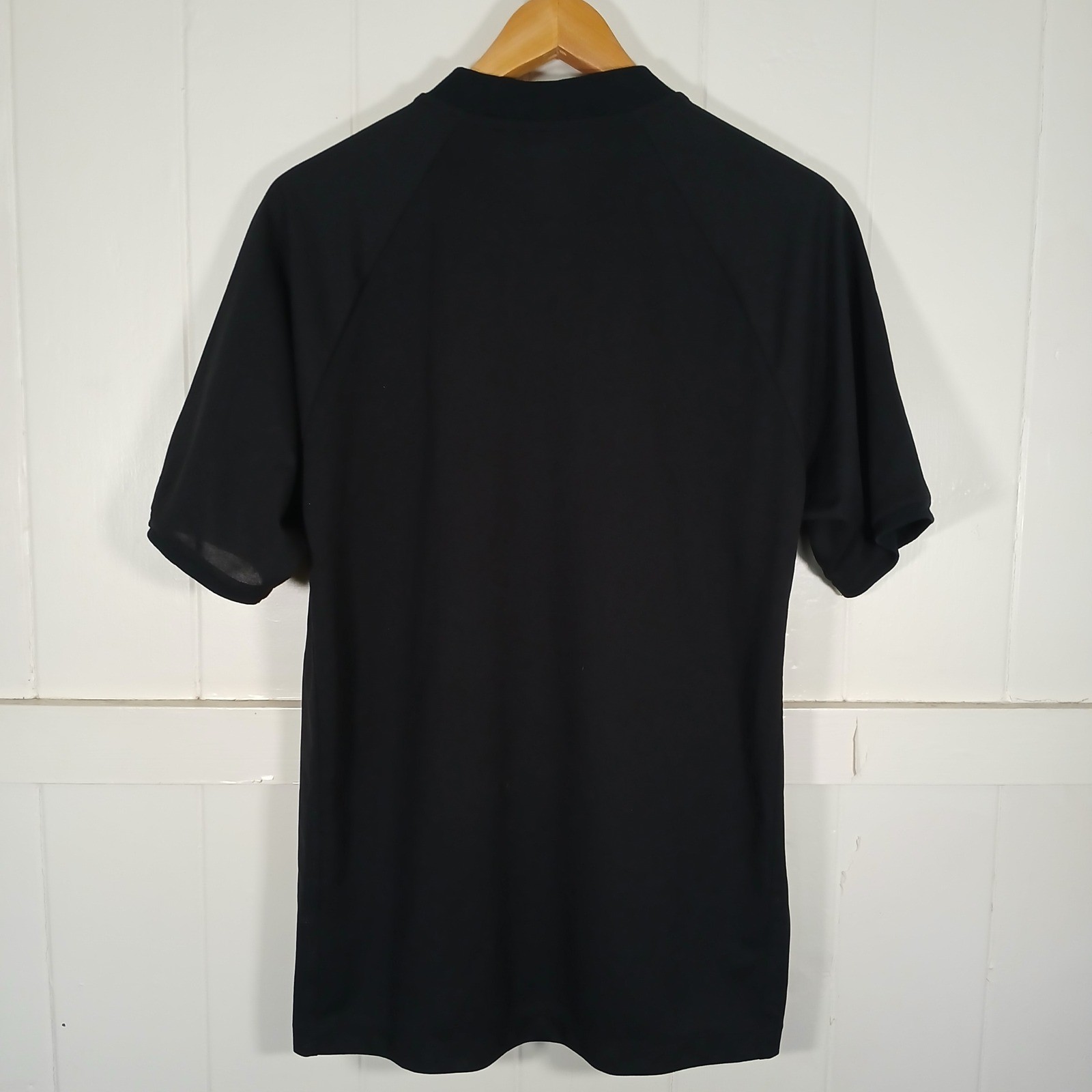 Uniqlo x Theory Blade Collar Mandarin Polo Shirt Mens L Black Dry-Ex Quarter Zip