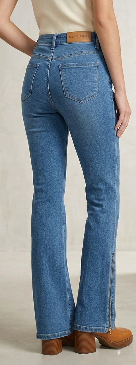 Zipper-Hem Bootcut Jeans Blue, 2 Styles, Samples, Size 27 The Noli Shop