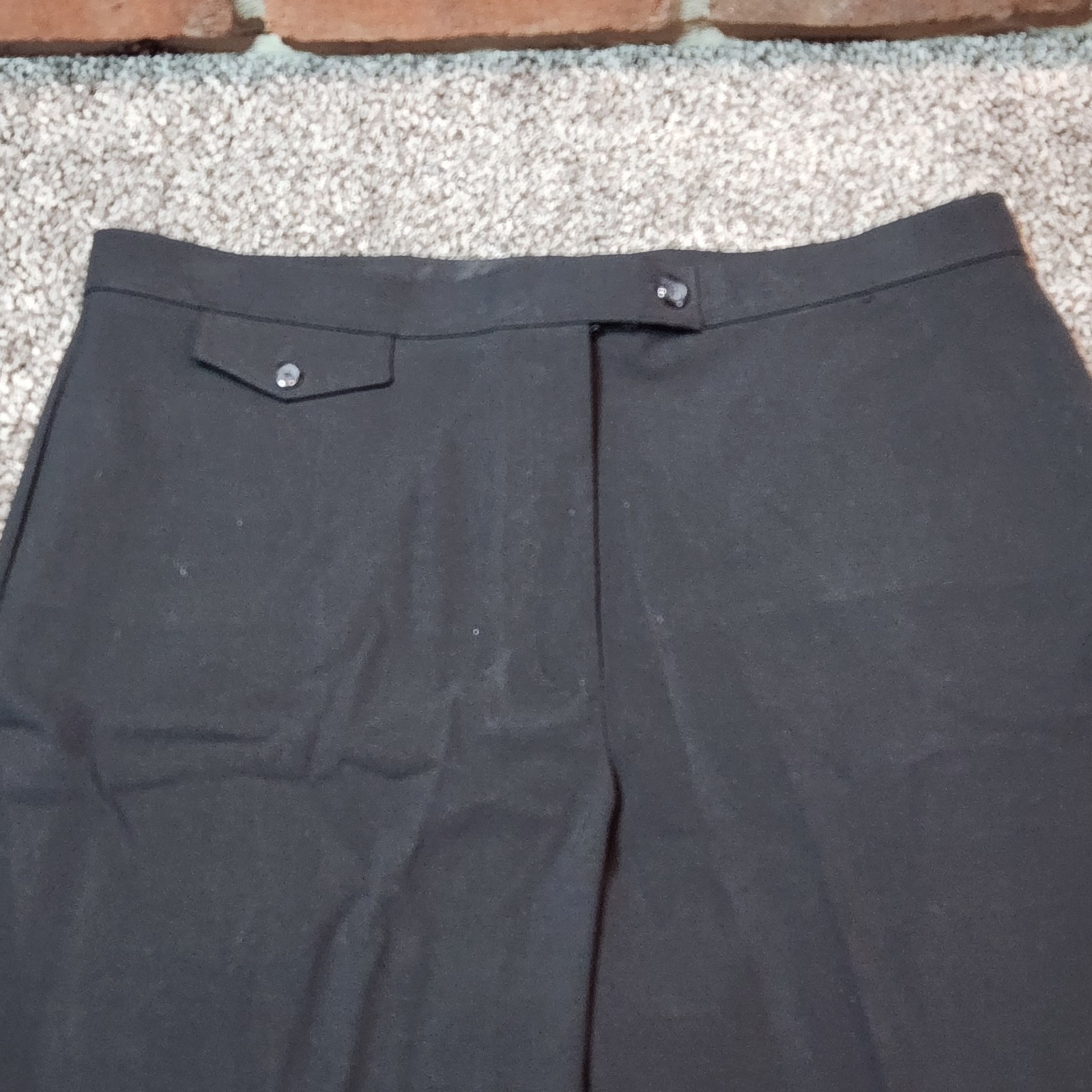 JM Collection Womens Black Flat Front Career Pants Slacks 14S Polyester Rayon Bl