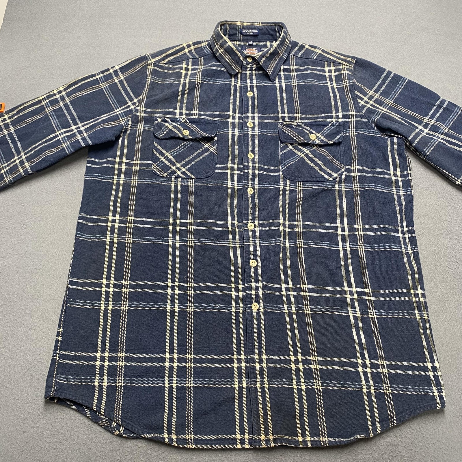 Dickies Shirt Mens XLT Blue Plaid Flannel Button Down Long Sleeve Workwear Tall