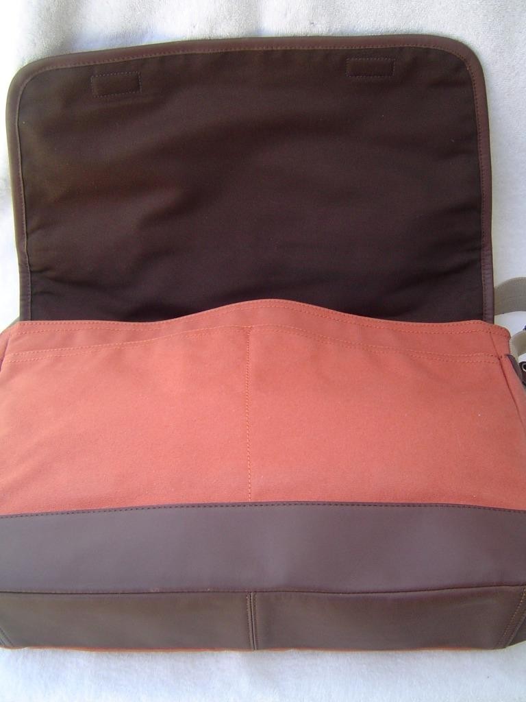 AUTHENTIC COACH MENS CAMDEN ORANGE CANVAS LARGE MESSENGER BAG #70829 VGC