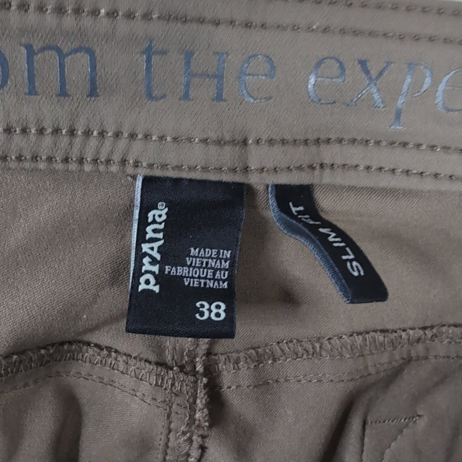 Prana Mens Sz 38 Slim Fit Stretch Nylon Polyester Cargo Pants Green