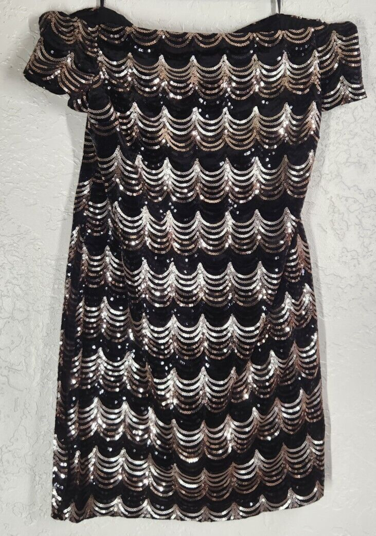 Rebecca B Women’s Plus Size 20W Black Textured Sparkle Cocktail Dress